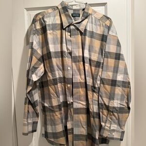 Orvis Men's Casual Plaid Shirt - Gray, White, Tan